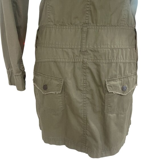 Deuce Jeans Utility Shirt Dress Army Green Button Front Cotton Safari Gorpcore M - Picture 11 of 12